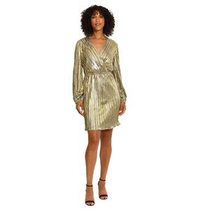 NWT Maggy London Womens Metallic Above Knee Fit & Flare Midi Dress P6498